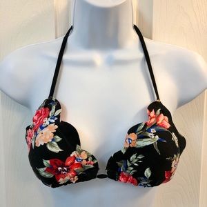 Abercrombie & Fitch Bikini Top Black Floral XS